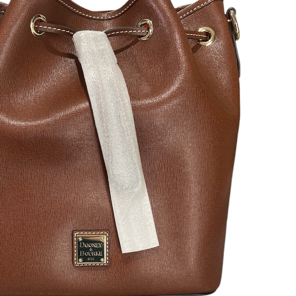Dooney & Bourke Saffiano Leather Drawstring Bucket Bag   0131 - Picture 3 of 12